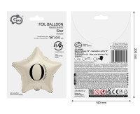 Balon foliowy 18" Gwiazda z cyfrą 0 kremowy FG-BGM0 GoDan